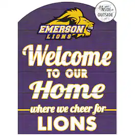 Jardine - Emerson College Lions 16'' x 22'' Marquee Sign - Purple