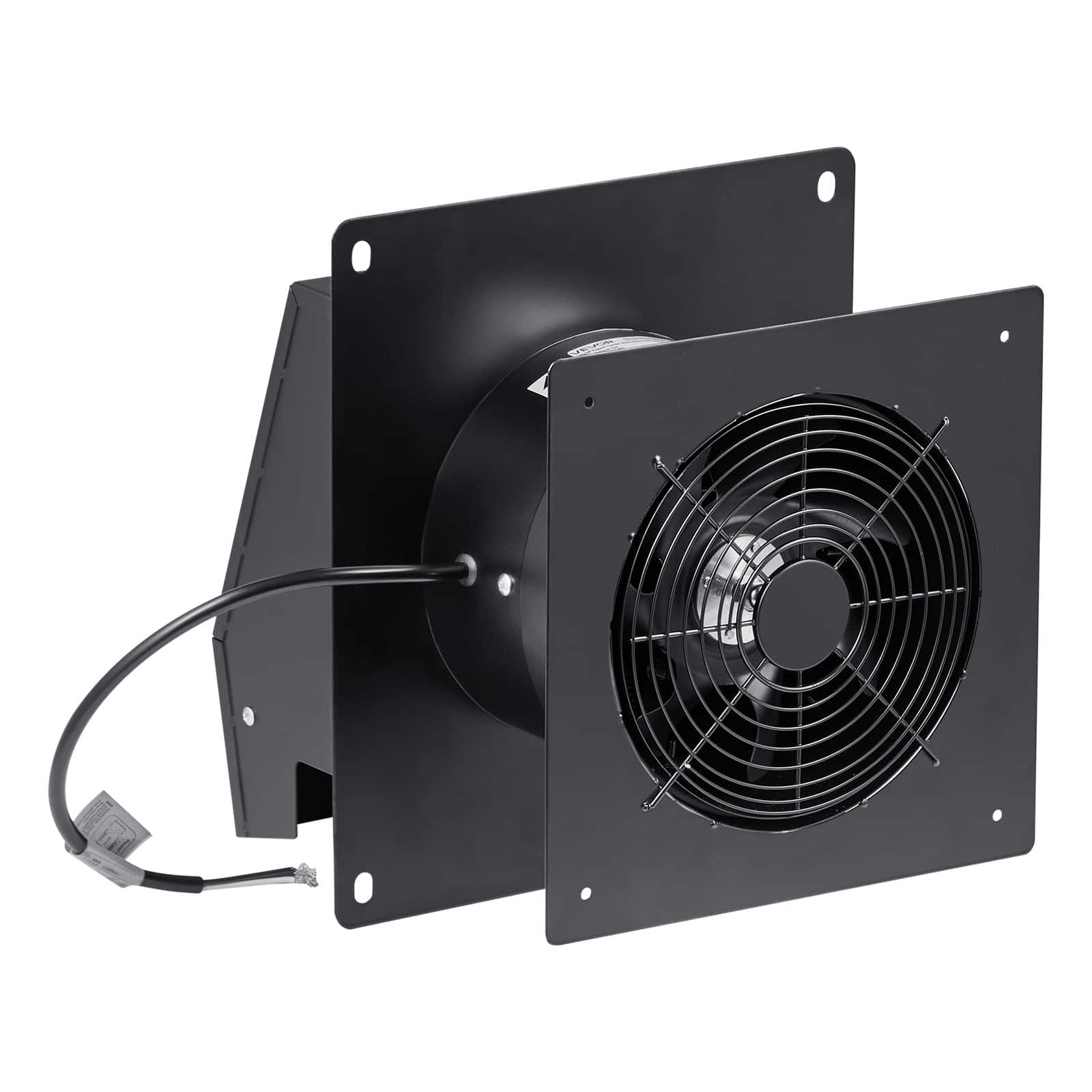 Front. VEVOR - 6 inch Through-The-Wall Ventilation Fan, 205 CFM Through Wall Exhaust Fan with AC Motor, Quiet Vent Easy Installation - Black.