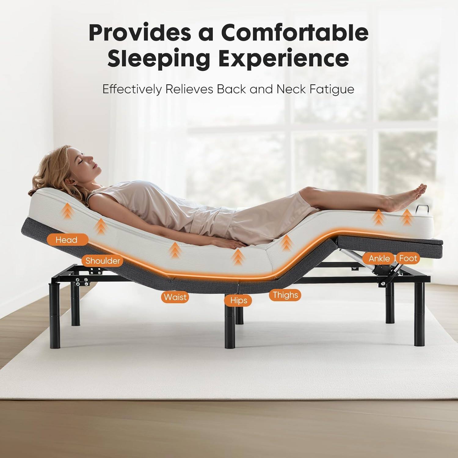 Provides a Comfortable Sleeping Experience  
Effectively Relieves Back and Neck Fatigue  

Head  
Shoulder  
Waist  
Hips  
Thighs  
Ankle | Foot