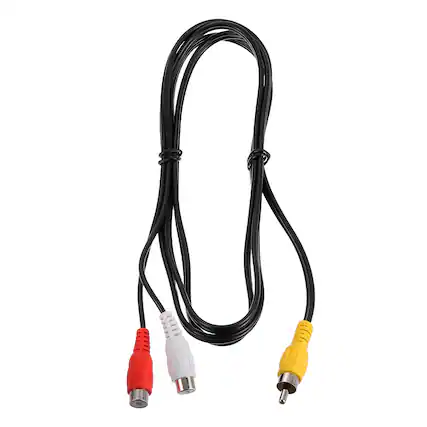 Front. Unique Bargains - RCA Splitter Cable, 1 RCA Male to 2 RCA Female, AV Audio Video for Subwoofer Amplifier - Black.