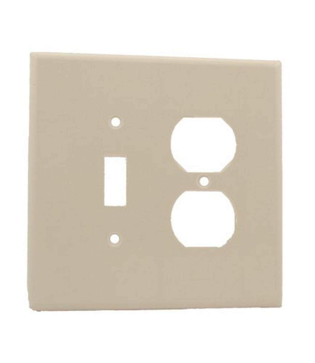 Leviton - 2 gang Thermoset Plastic Duplex/Toggle Wall Plate 1 pk - White price history on PriceWatchPro