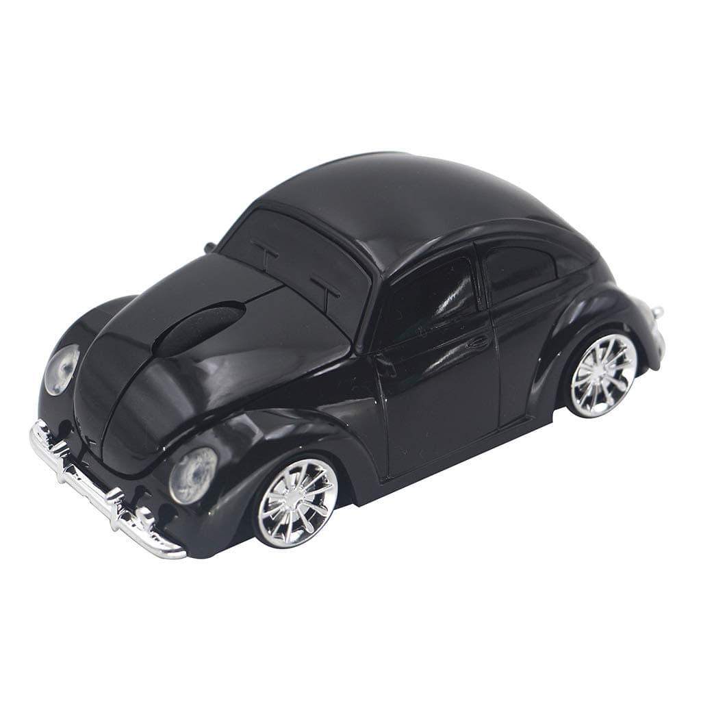 PO3TICJUNKI3 - Vw Beetle Sports Car Shape Mouse Mice Computer Laptop Pc Optical 4ghz Nano Aaa Power Surface Led - Wired - Black