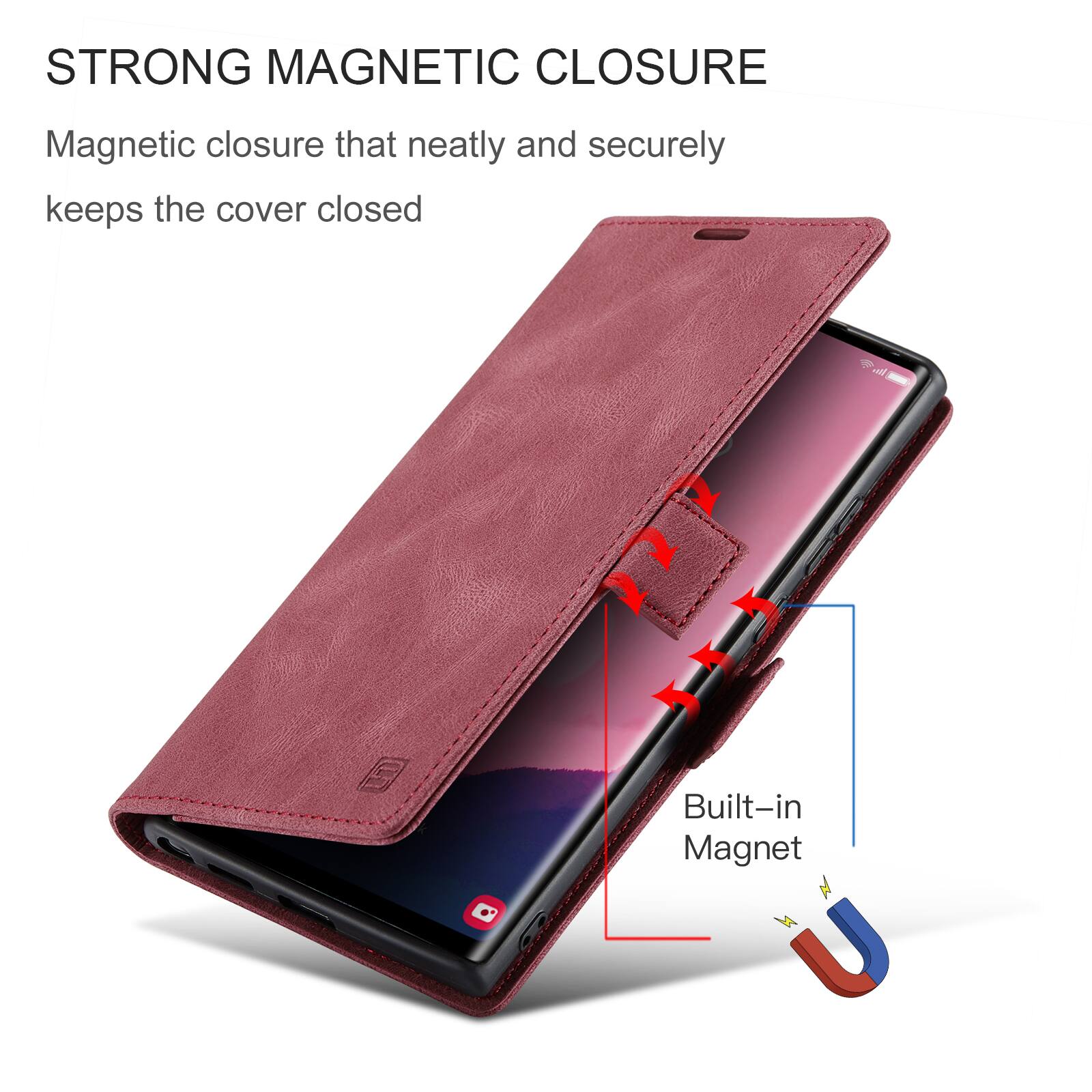 STRONG MAGNETIC CLOSURE

Magnetic closure that neatly and securely keeps the cover closed

Built-in Magnet