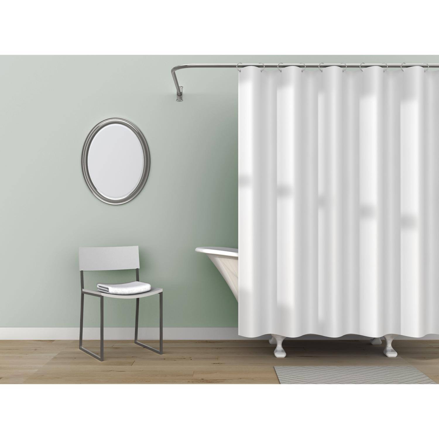 Left. Zenna Home - Zenna Home 72 in. H X 70 in. W White Solid Shower Curtain Liner PEVA - White.