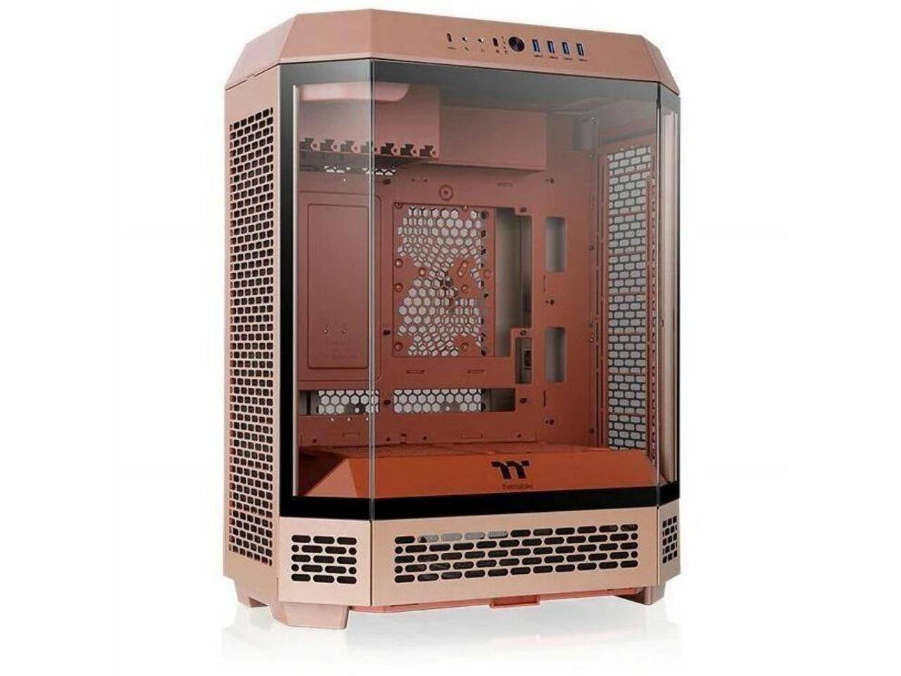 Alt View 7. Thermaltake - Thermaltake Tower 600; 2x140mm Fans; 420mm Rad; 400mm GPU; Hidden Connectors; Rotatable Slots; Gravel Sand - Gravel Sand.