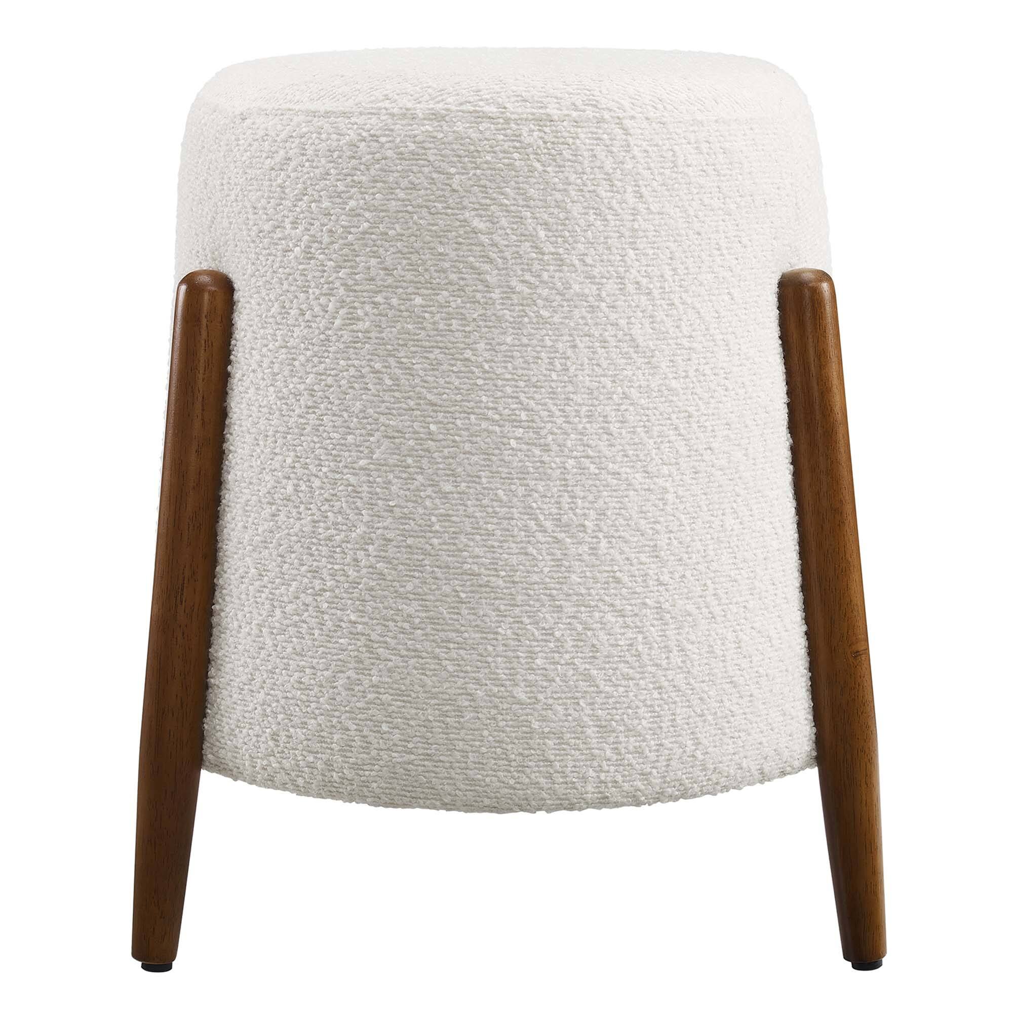 Angle. Modway - Riven Upholstered Boucle Fabric Ottoman by Modway - Cloud.