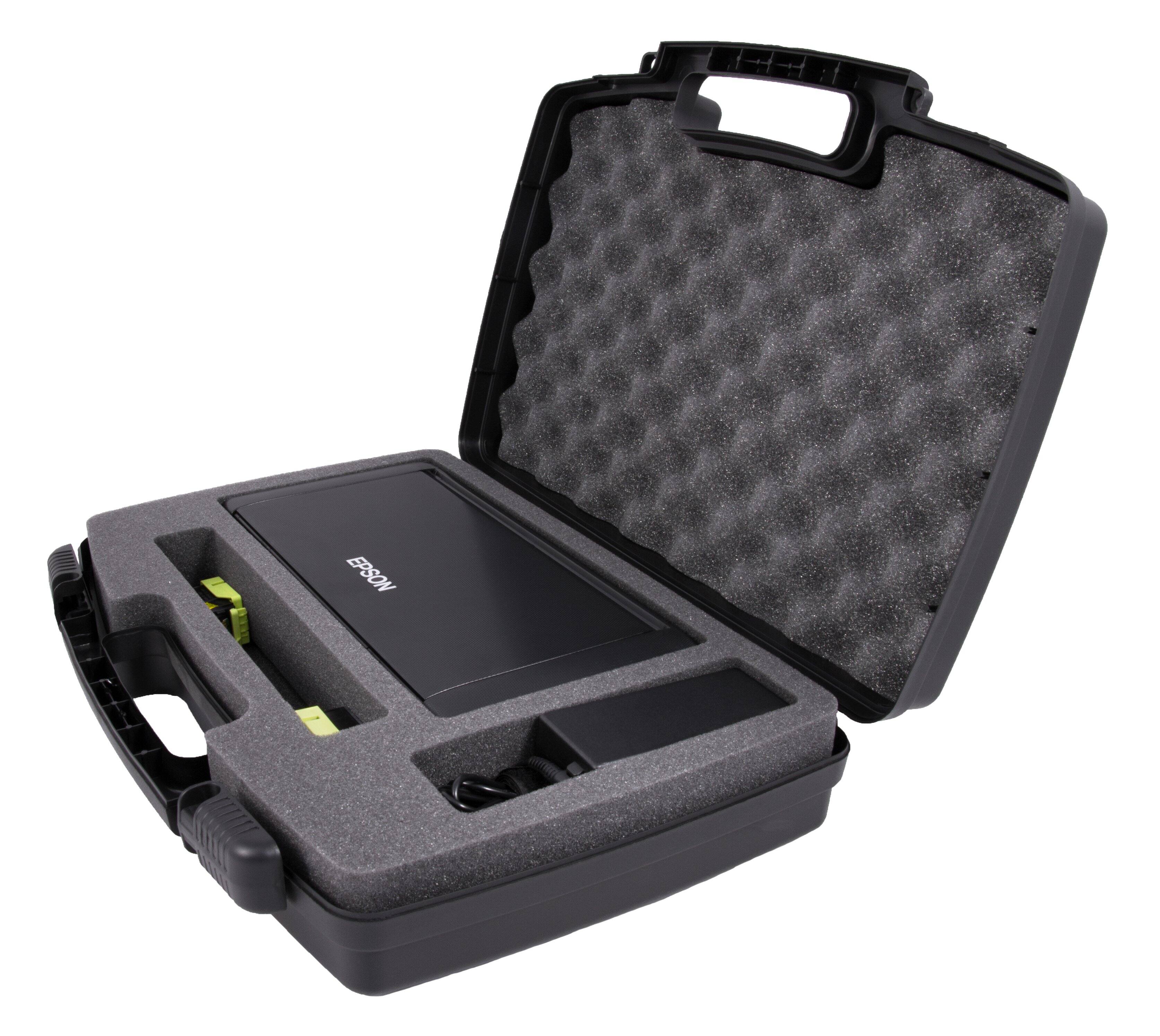 Alt View 2. CASEMATIX - Portable Printer Case Compatible With Epson Workforce WF-100 and WF 100 Wireless Inkjet Printers and Accessories - Black.