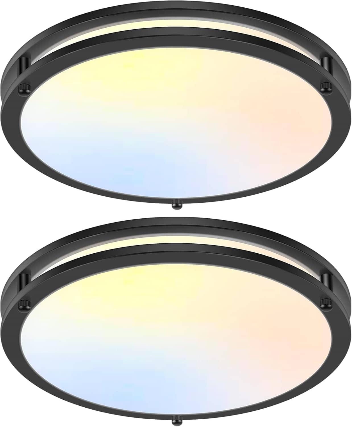 Nordic Hygge - 18'' 50W Flush Mount Ceiling Light, Dimmable LED Ceiling Lights Fixtures with 5CCT Adjustable - Black