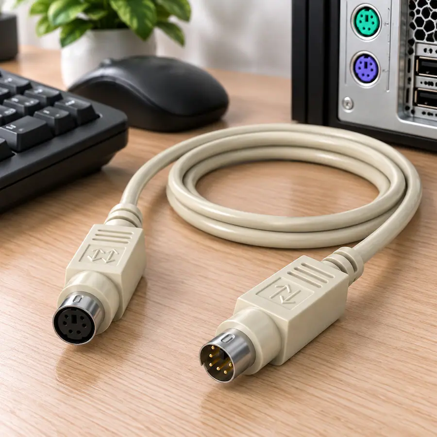 Mouse Connector Cable Sanoxy 3ft Mini DIN6 M/F PS/2 Keyboard/Mouse Extension Cable Beige ...