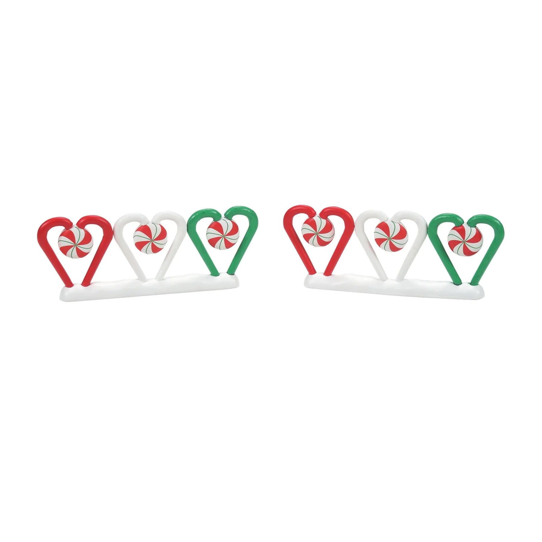 Department 56 - Village Accessories Christmas Candy Cane Fence, Set of 2 #6011458 - White