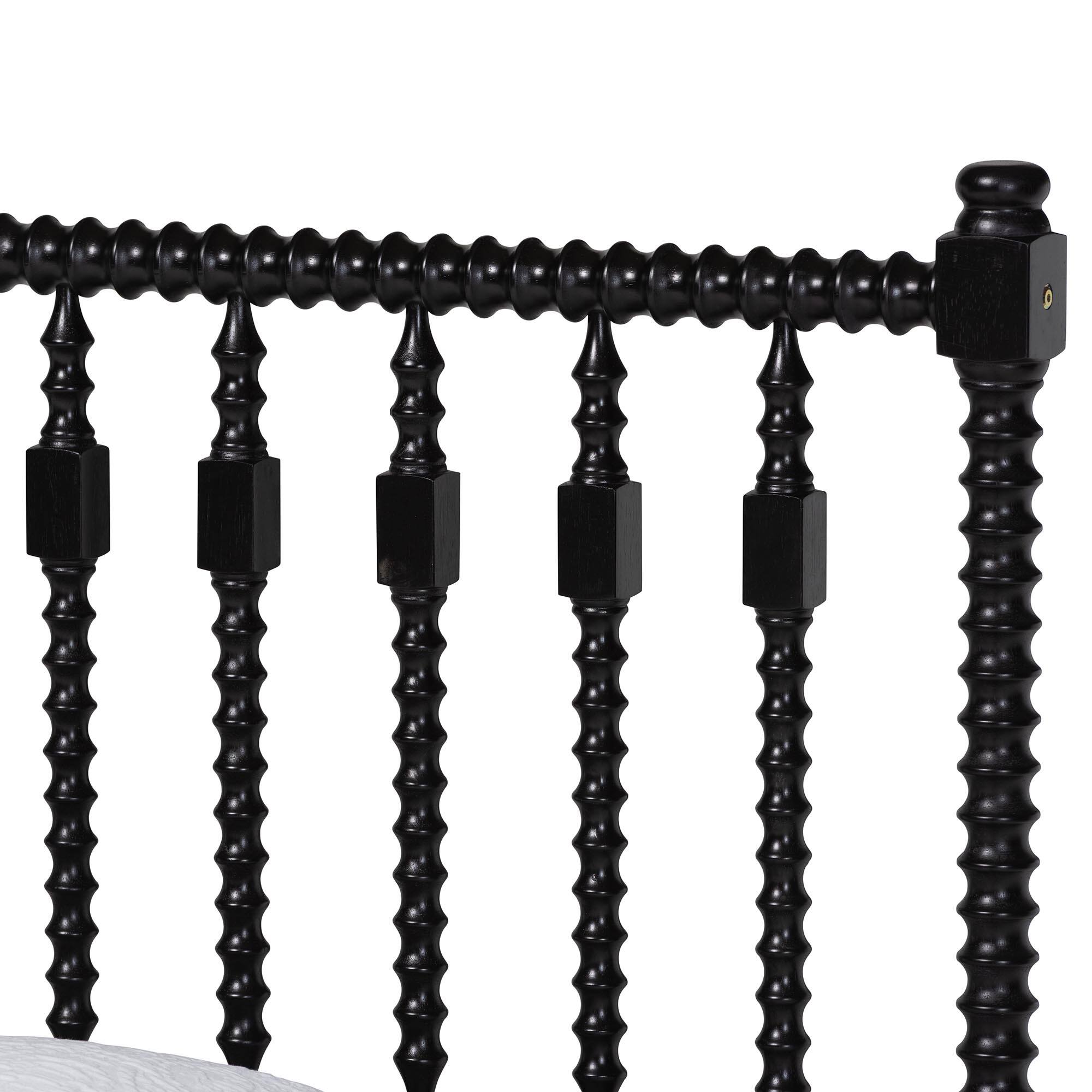 Alt View 5. Baxton Studio - Callison Spindle 5-Piece Bedroom Set - Platform Bed with Matching Dresser, Chest, and 2-Drawer Nightstands, Queen - Black.