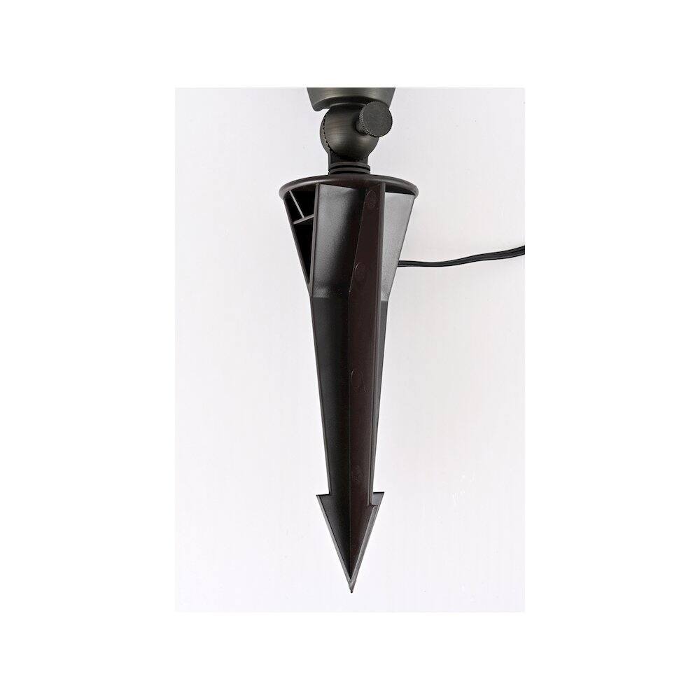 Back. Elitco Lighting - Outdoor 12V Cast Brass Spot Light, 3 inch Wide x 8.5 inch High - Dark Bronze.