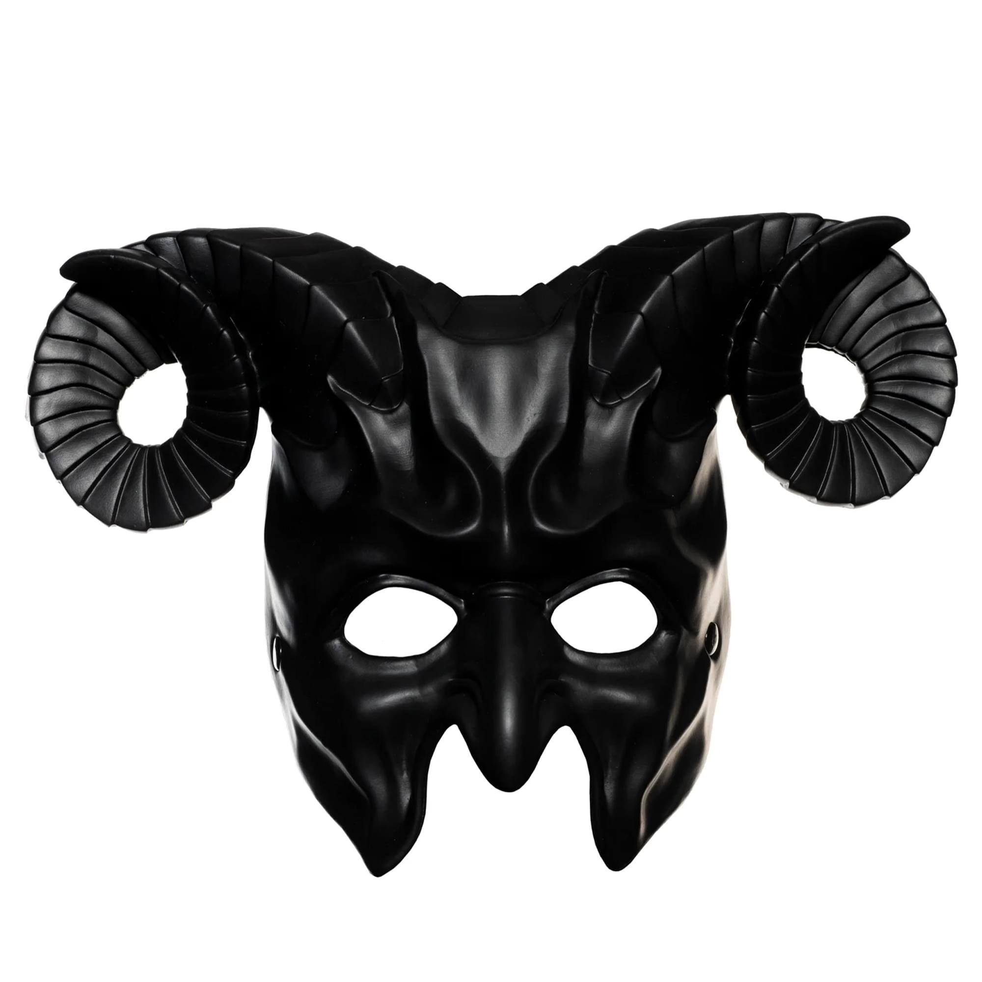 Alt View 1. Underwraps - Black Devil Foam Adult Costume Half Mask - Black.
