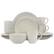 Front. Elama - Elama White Lace 16 Piece Luxurious Stoneware Dinnerware with Complete Setting for 4 - White.