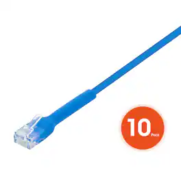 Intellinet - Network Solutions 745277 Cat-6 U/utp Flexiboot Slim Network Patch Cable, 10 Pack (10 Ft.; - Blue