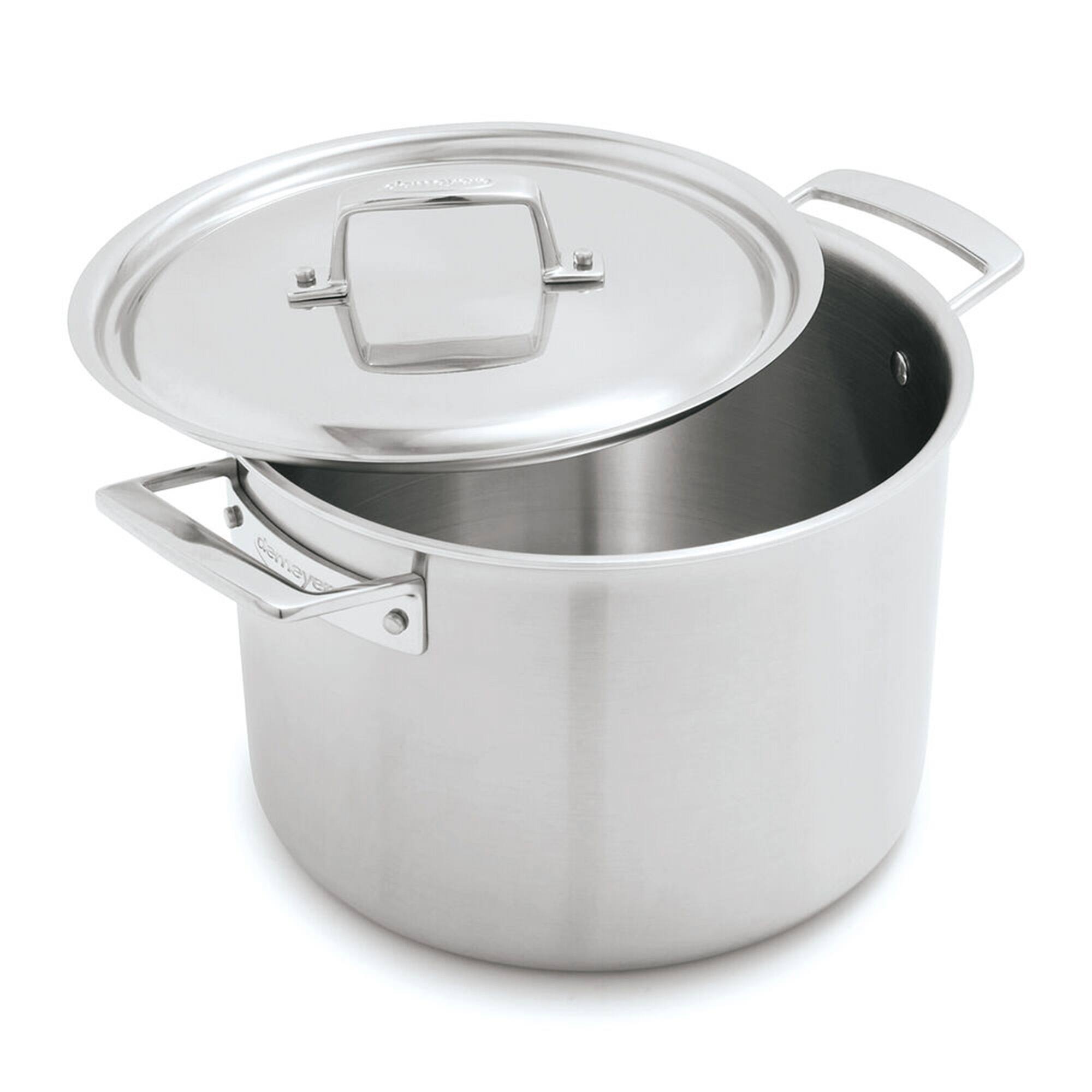 Front. Demeyere - Demeyere Essential 5-ply 8-qt Stainless Steel Stock Pot with Lid - Stainless Steel.
