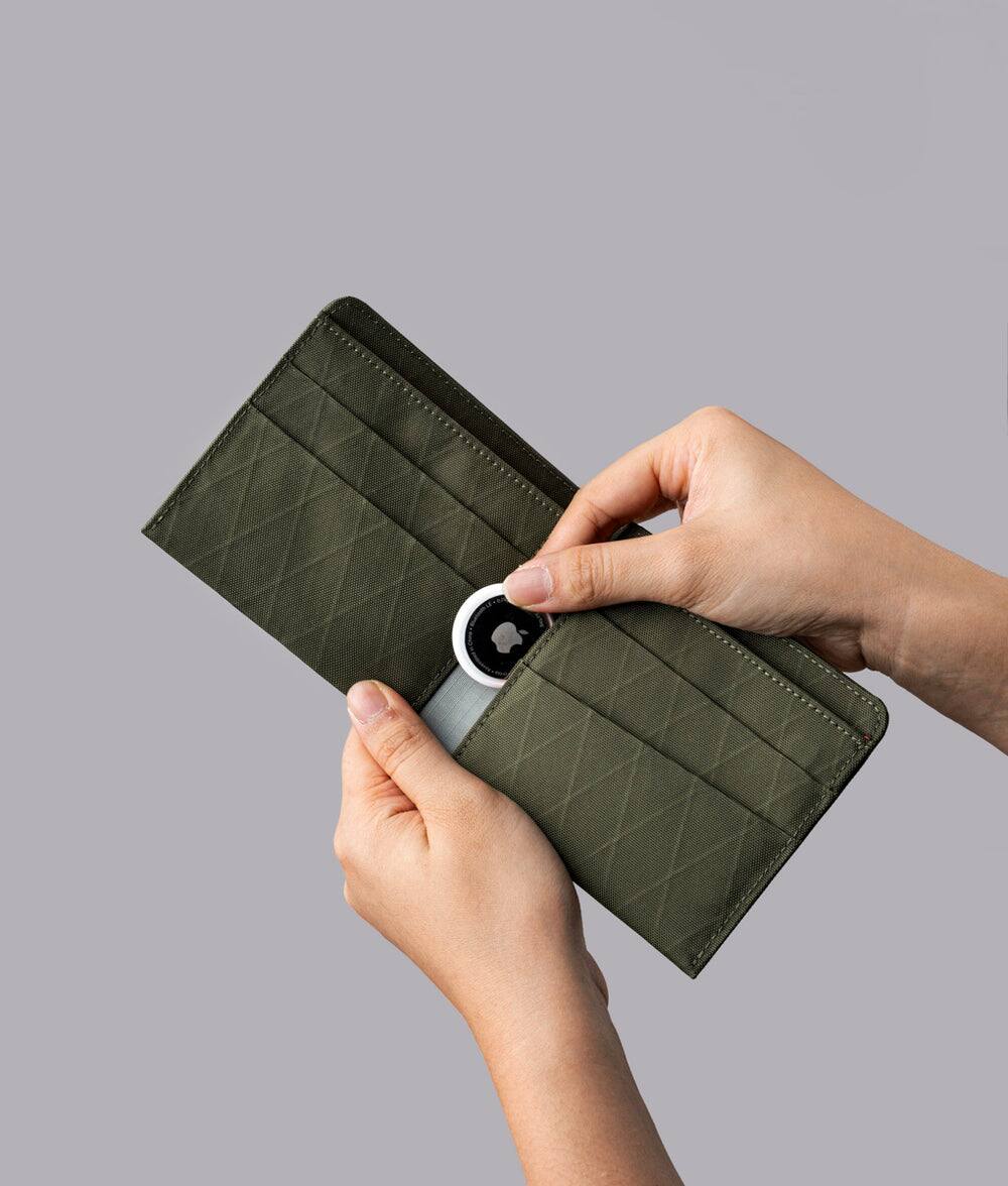 Back. ALPAKA - ARK Classic Wallet,Bifold Wallet with Magnetic Closure, RFID Protection, Global Bill Fit,Gift-Ready Box - Olive Green X-Pac X42.