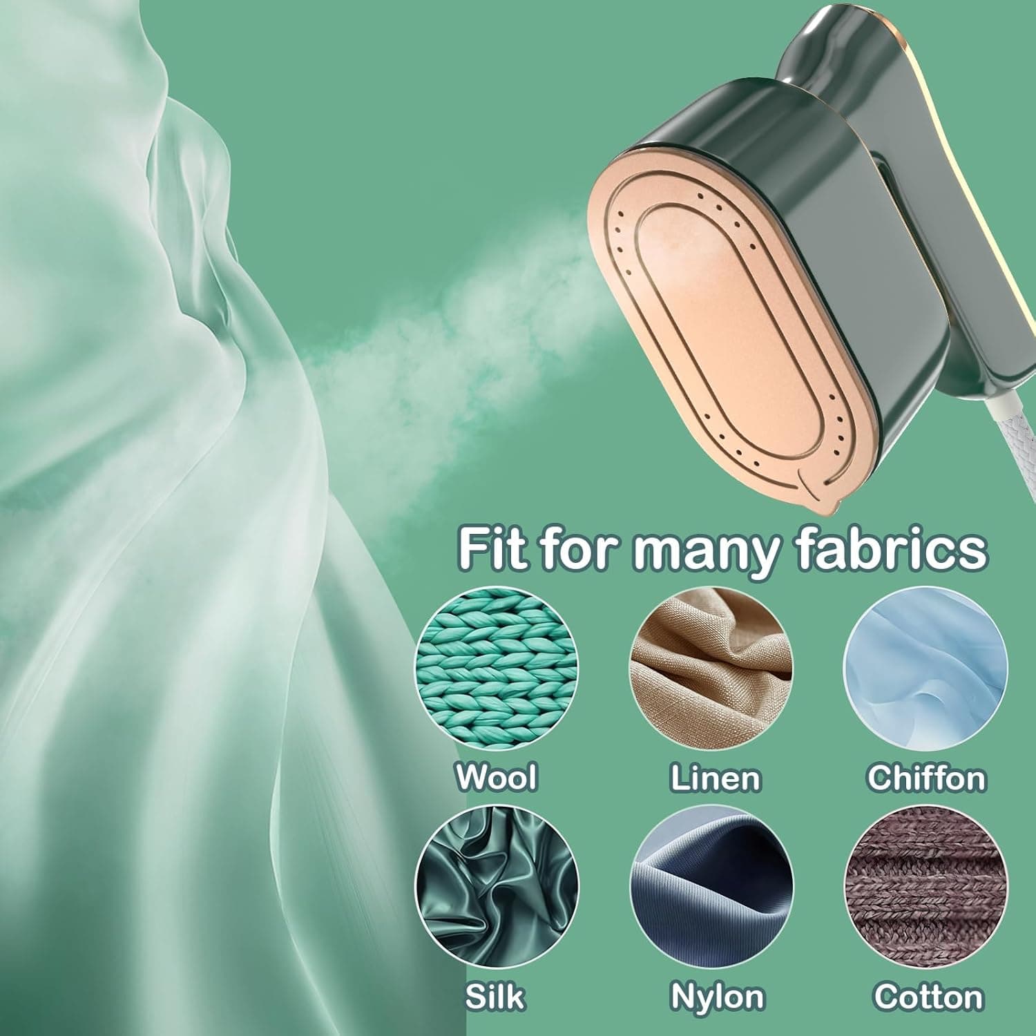 Fit for many fabrics: Wool, Linen, Chiffon, Silk, Nylon, Cotton