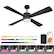 Alt View 3. Parrot Uncle - 52-Inch RGB Smart Ceiling Fan with Lights – Modern, Dimmable, Reversible DC Motor & App Control - Black.