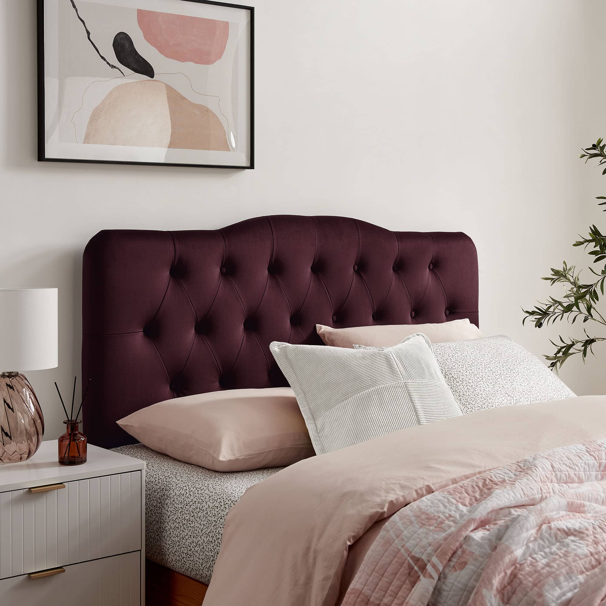 Annabel Diamond Tufted Performance Velvet Headboard by Modway - Mulberry price history on PriceWatchPro