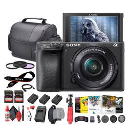 Sony - a6400 Mirrorless Camera w 16-50mm Lens w Real-Time Eye Auto Focus Bundle w essential (International Version)