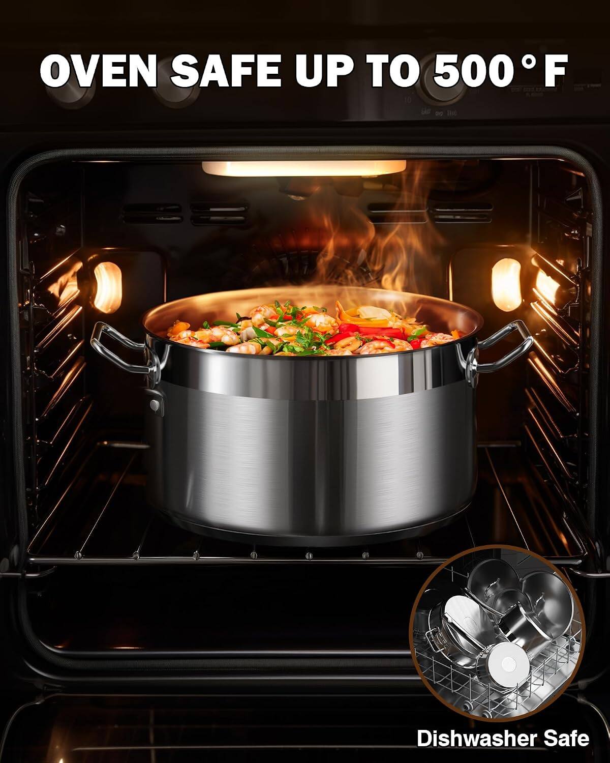 OVEN SAFE UP TO 500°F  
Dishwasher Safe
