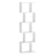 Front. Songmics Home - Bookshelf, 5-Tier Bookcase,Storage Shelf with Open Compartments, Modern Style, for Living Room, Bedroom, Office - Matte White.