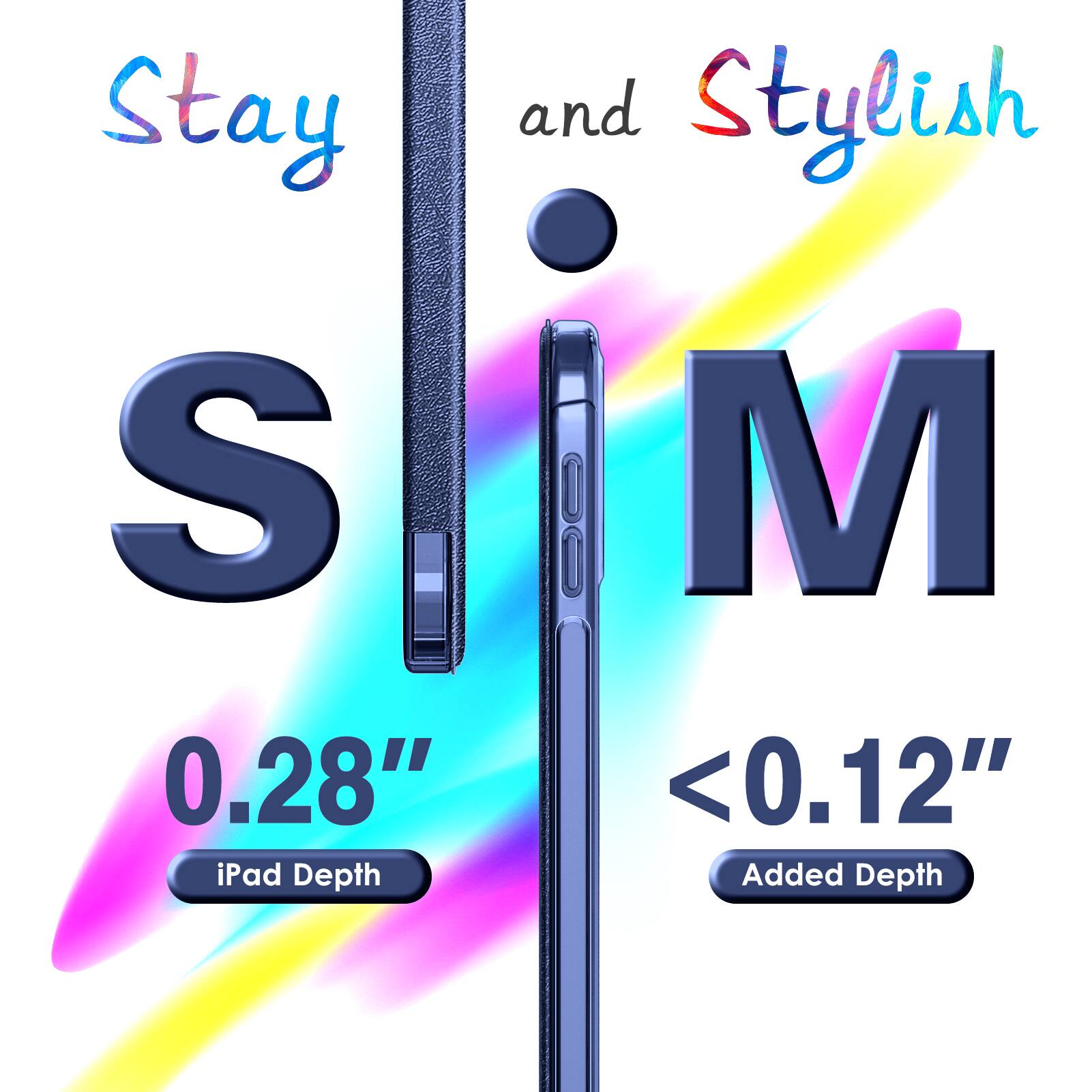 Stay and Stylish  
S M  
0.28" iPad Depth  
<0.12" Added Depth