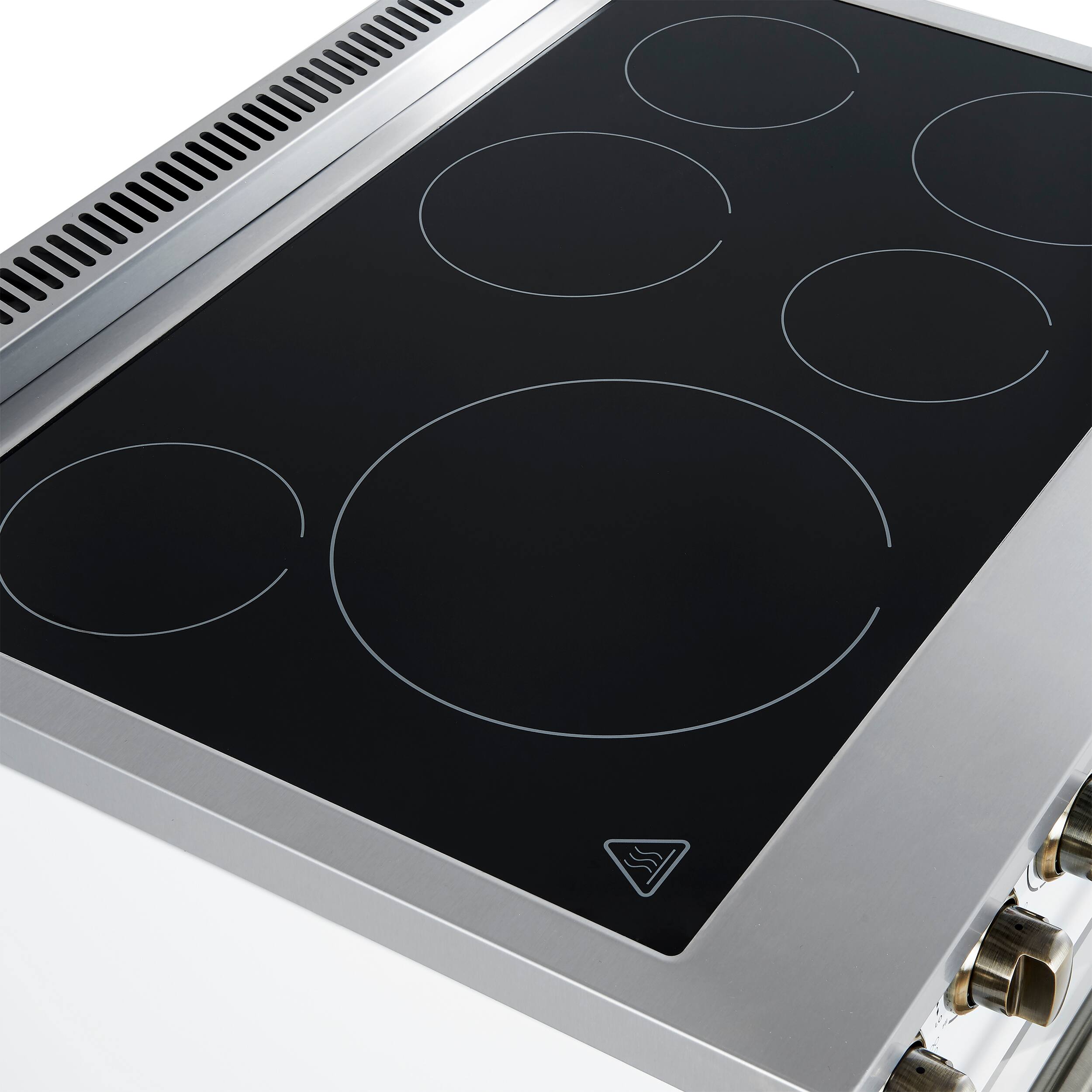 Alt View 3. Forno Appliances - Paolo 5.44 Cu. Ft. Freestanding Electric True Convection Range with Warming Zone - White.