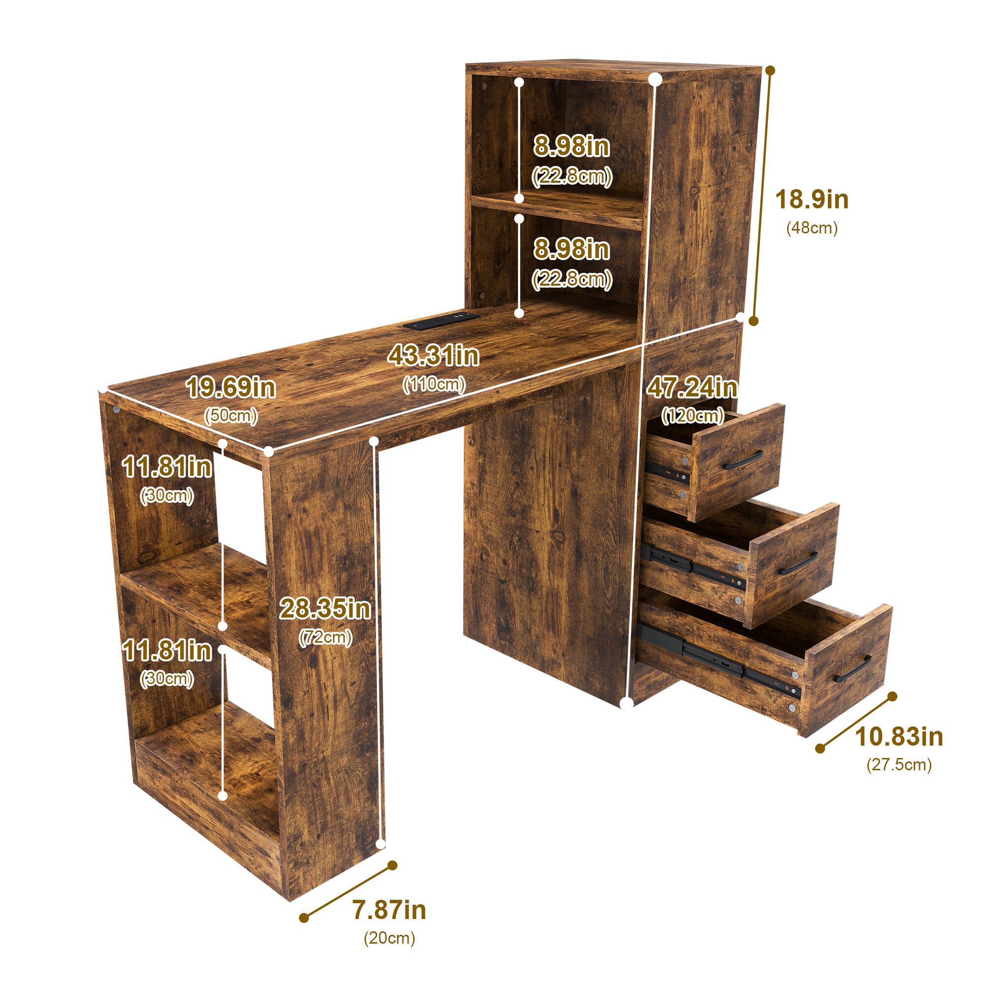 8.98in (22.8cm)  
8.98in (22.8cm)  
18.9in (48cm)  
19.69in (50cm)  
43.31in (110cm)  
47.24in (120cm)  
11.81in (30cm)  
11.81in (30cm)  
28.35in (72cm)  
10.83in (27.5cm)  
7.87in (20cm)