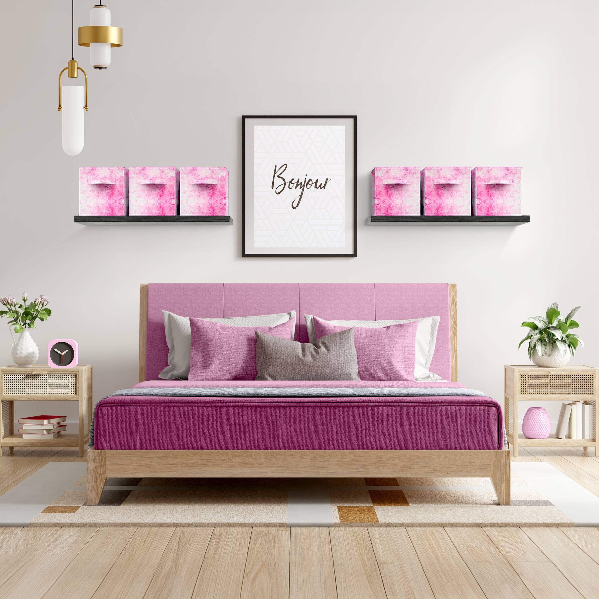 Alt View 2. Sorbus - Sorbus Fabric Storage Cube, 11-Inch Foldable Storage Bin with Handle for Closet, Pantry, Cubbies, Toys & Bath (1-Piece) - Pink Tie-Dye.