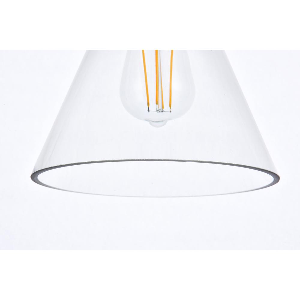 Alt View 4. Living District - Mera 1 light brass pendant - Brass And Clear.