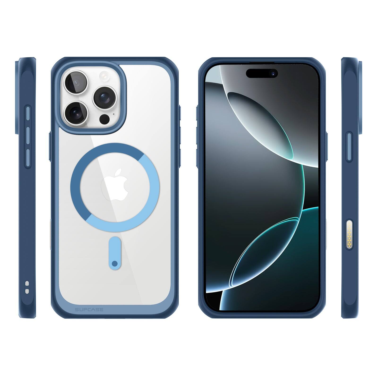 Alt View 8. SUPCASE - iPhone 16 Pro Max 6.9 inch Unicorn Beetle MAG Slim Clear MagSafe Camera Control Button Case - Blue.