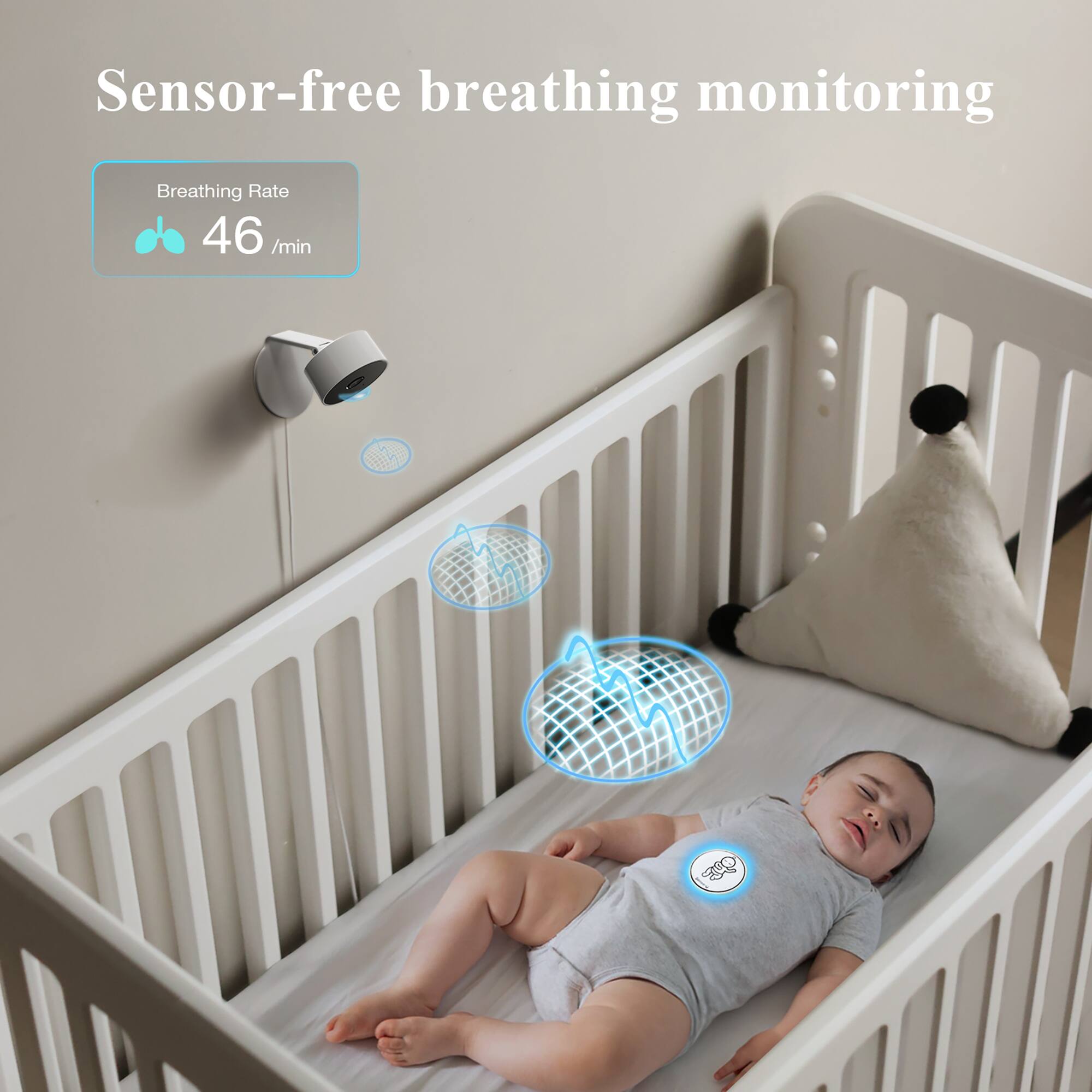 Sense U AI Baby Camera Monitor with Sensor Free Sleep Breathing