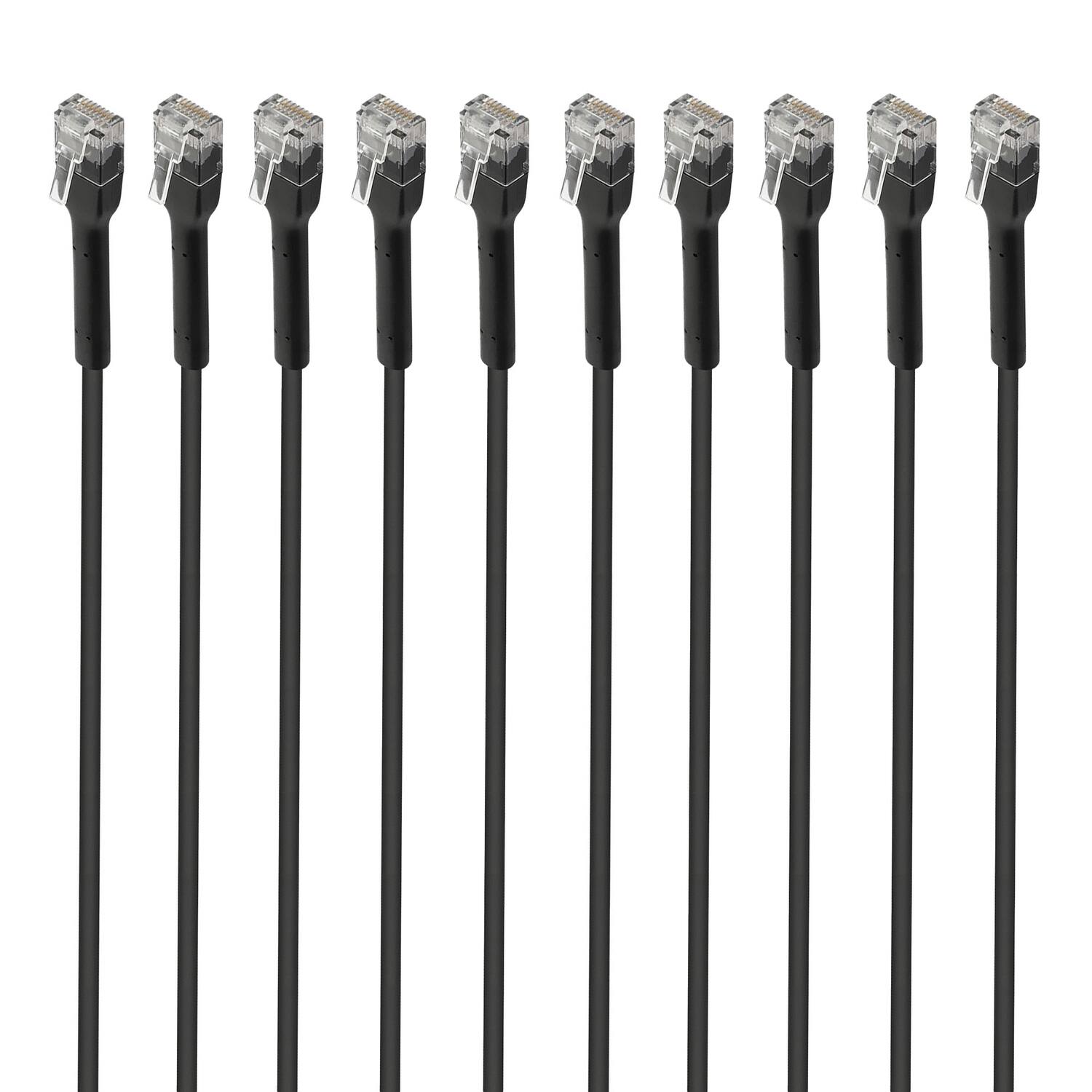 Front. Intellinet - CAT-6 U/UTP FlexiBoot Slim Network Patch Cable, 10 Pack, 1 Ft..