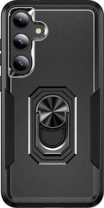 Front. SaharaCase - ArmorPro Kickstand Case for Samsung Galaxy S24+ - Scorpion Black.