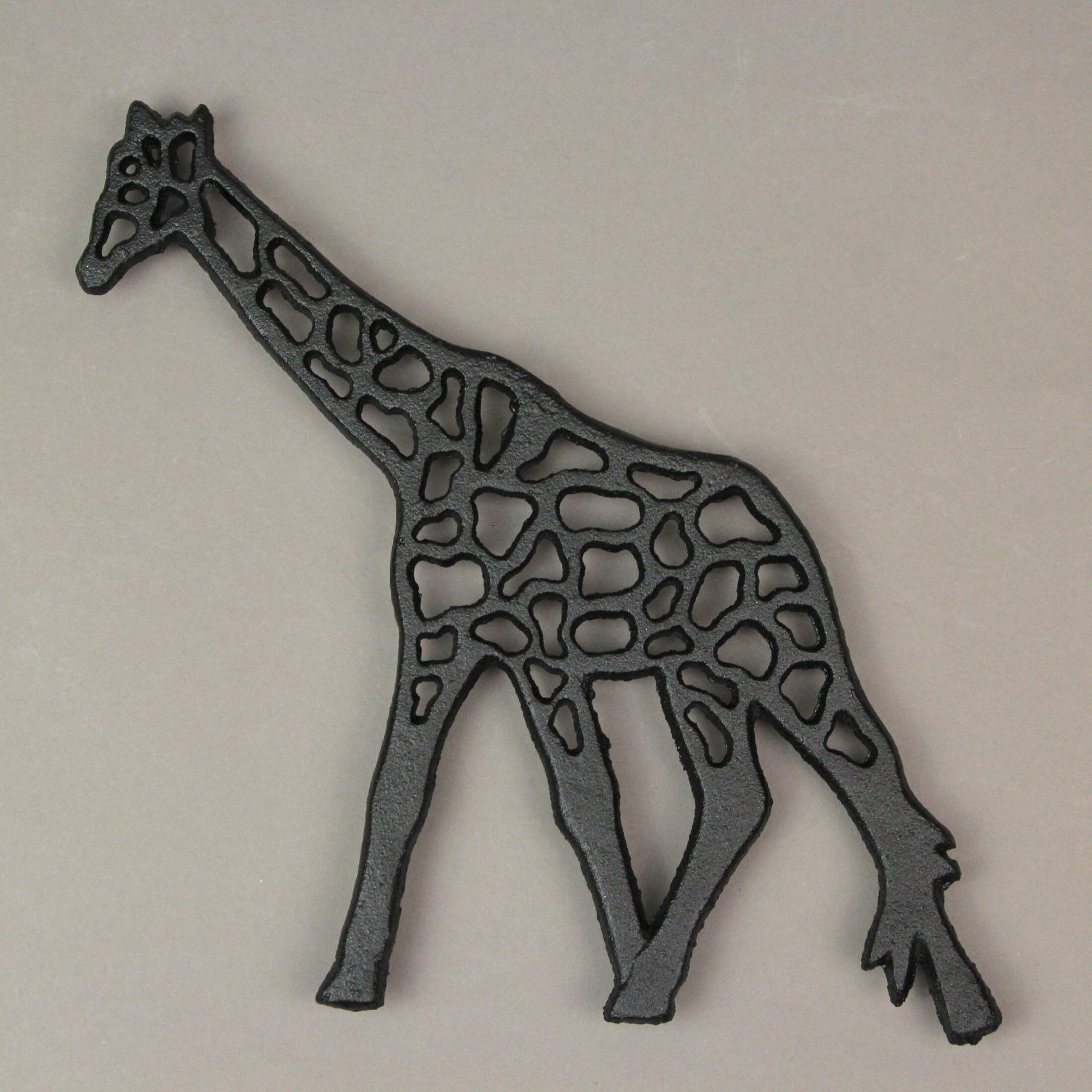 Alt View 7. Zeckos - Set of 3 Black Cast Iron Safari Animal Kitchen Decor Trivets Wall Hanging Art - Black.