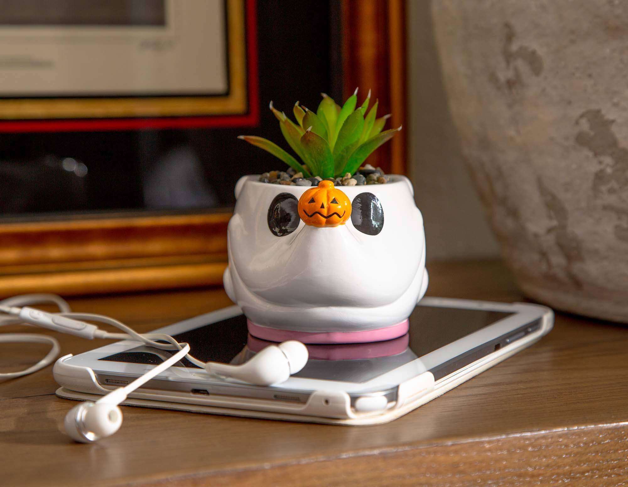 Alt View 4. Disney - Disney The Nightmare Before Christmas Zero Planter With Artificial Succulent - White.