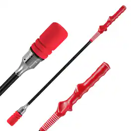 Gymax - Golf Swing Trainer Click Stick Swing Training Aid for Speed Flexibility Balance - Red