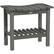 Front. Outsunny - Shower Bench for Inside Shower, HDPE Shower Stool with Handle, Storage Shelf, Non-Slip Pads - Dark Gray.