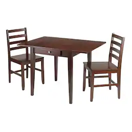 FurniFact - Drop Leaf Table Set - Walnut