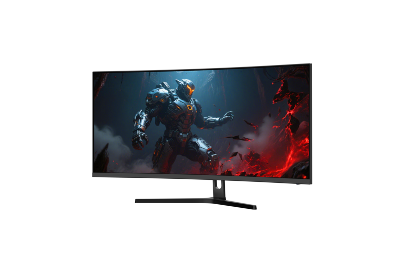 Angle. Sansui - 34" Curved WQHD 165Hz Gaming Monitor - Black.