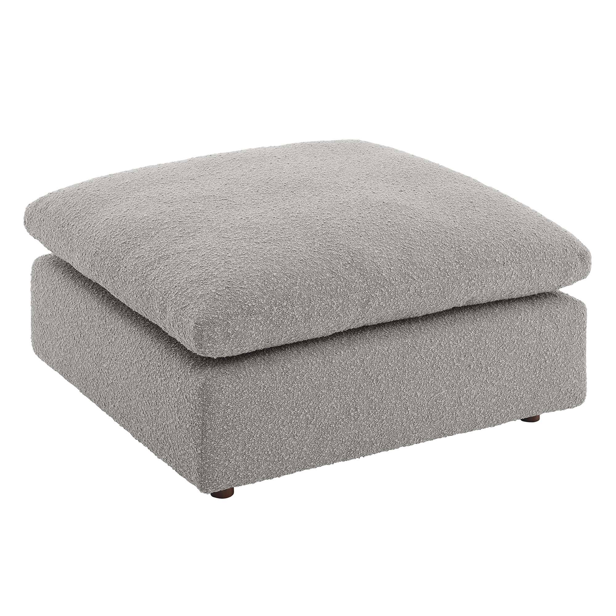 Alt View 2. Modway - Commix Down Filled Overstuffed Boucle Fabric Ottoman by Modway - EEI-6258-LGR.