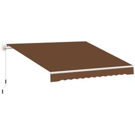 Outsunny - 10' x 8' Retractable Awning, Patio Awnings, Sunshade Shelter w/ Manual Crank Handle, UV & Water-Resistant Fabric - Coffee