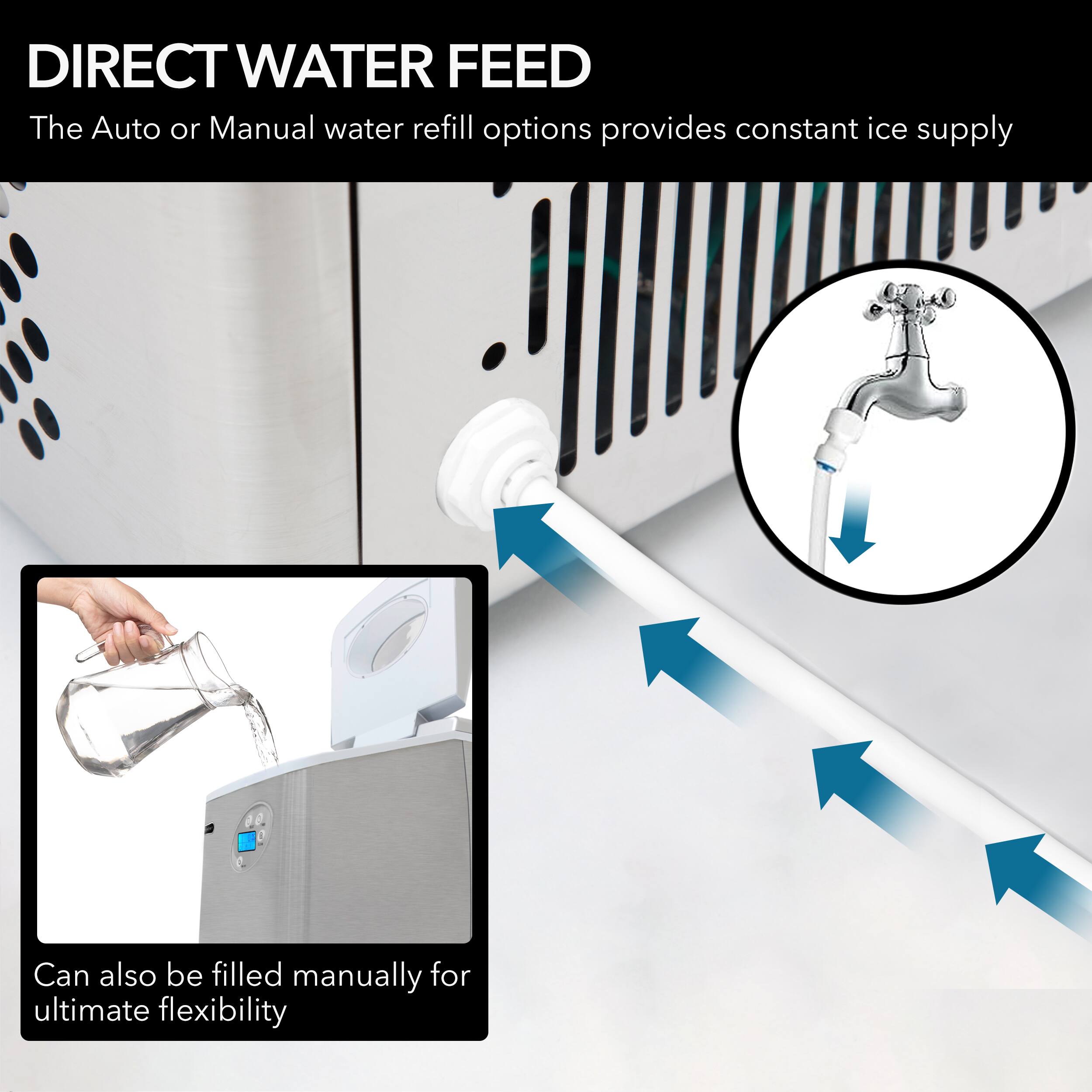 Alt View 17. Whynter - 17" 49-Lb. Freestanding Icemaker - Stainless steel.