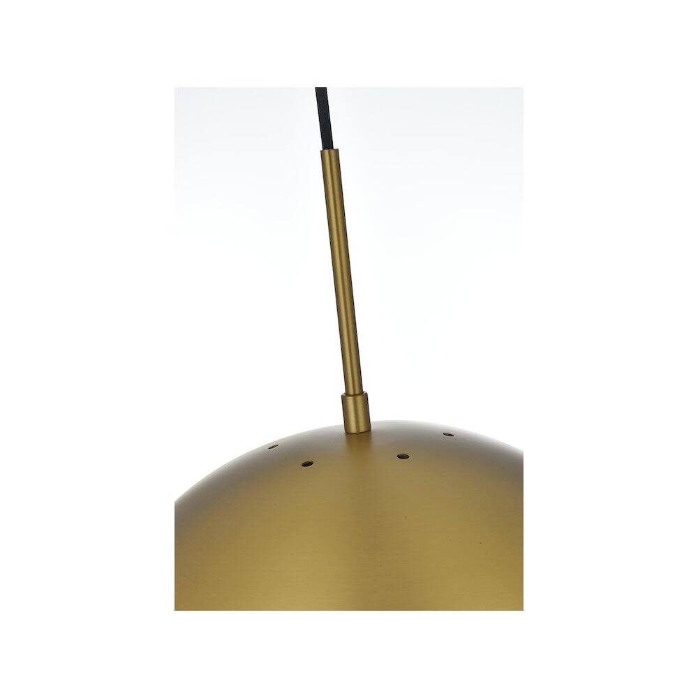 Alt View 3. Living District - Eclipse 14 Inch Pendant Frosted White Shade in Satin Gold - Satin Gold And Frosted White.
