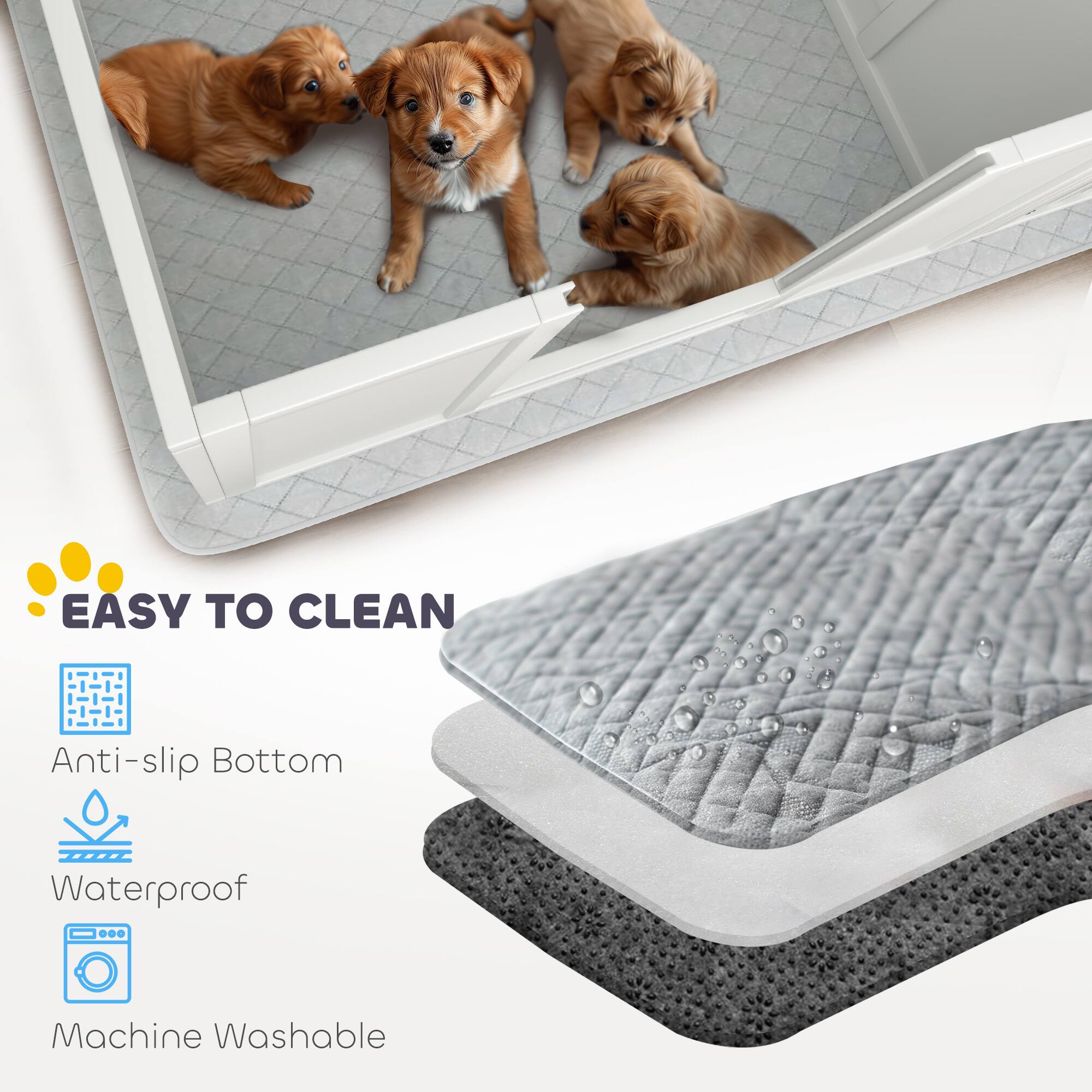 EASY TO CLEAN

- Anti-slip Bottom
- Waterproof
- Machine Washable