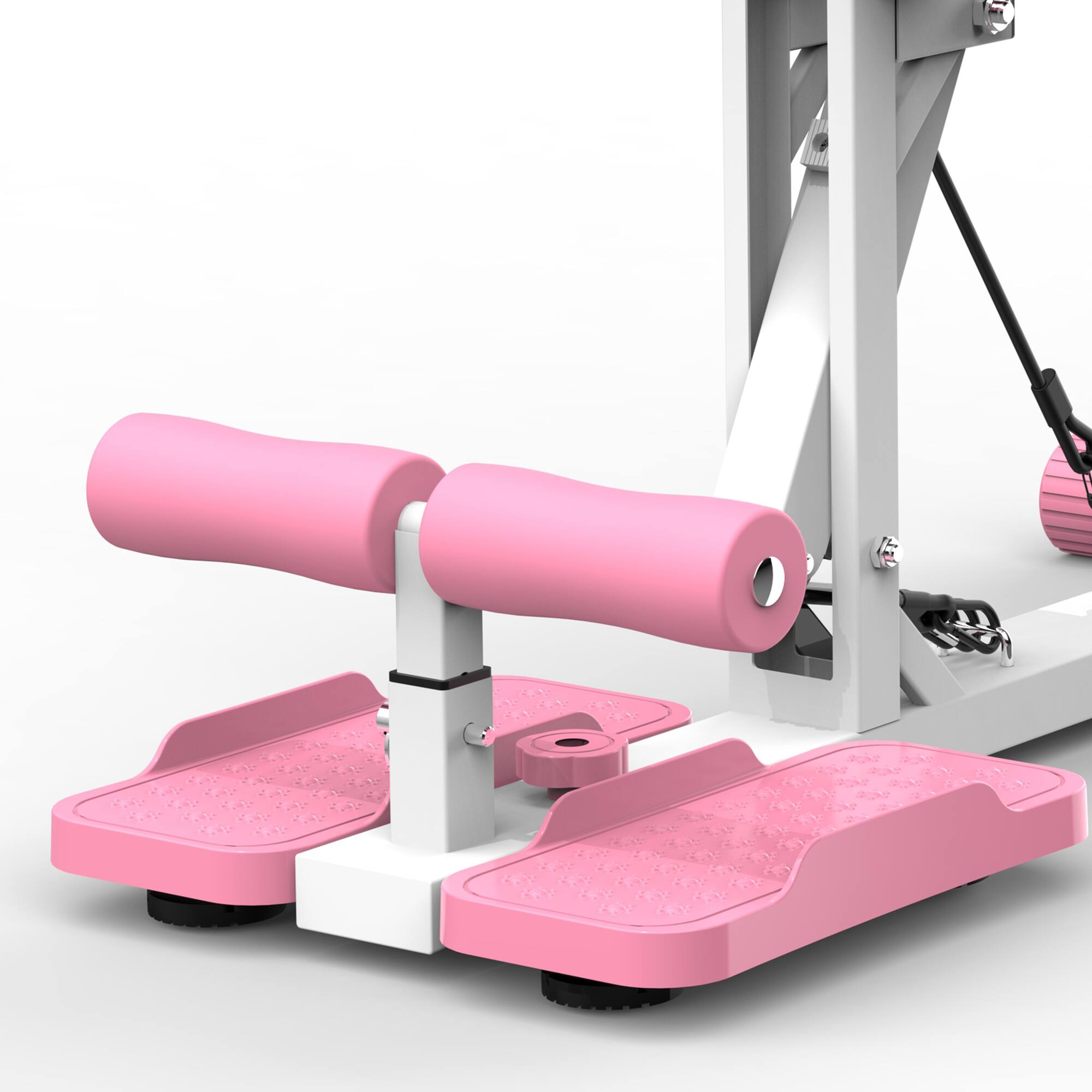 Back. Anysun - Deep Squat Machine with Resistance Bands - Glute & Leg Trainer for Home Gym, Apartment & Office - Pink.