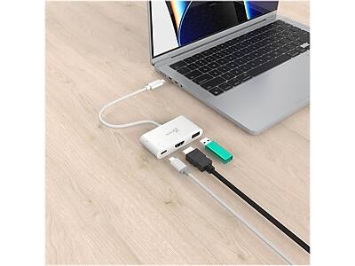 Alt View 3. j5create - j5create Eco-Friendly 3-Port USB-C Hub, White (JCA379EW) - White.