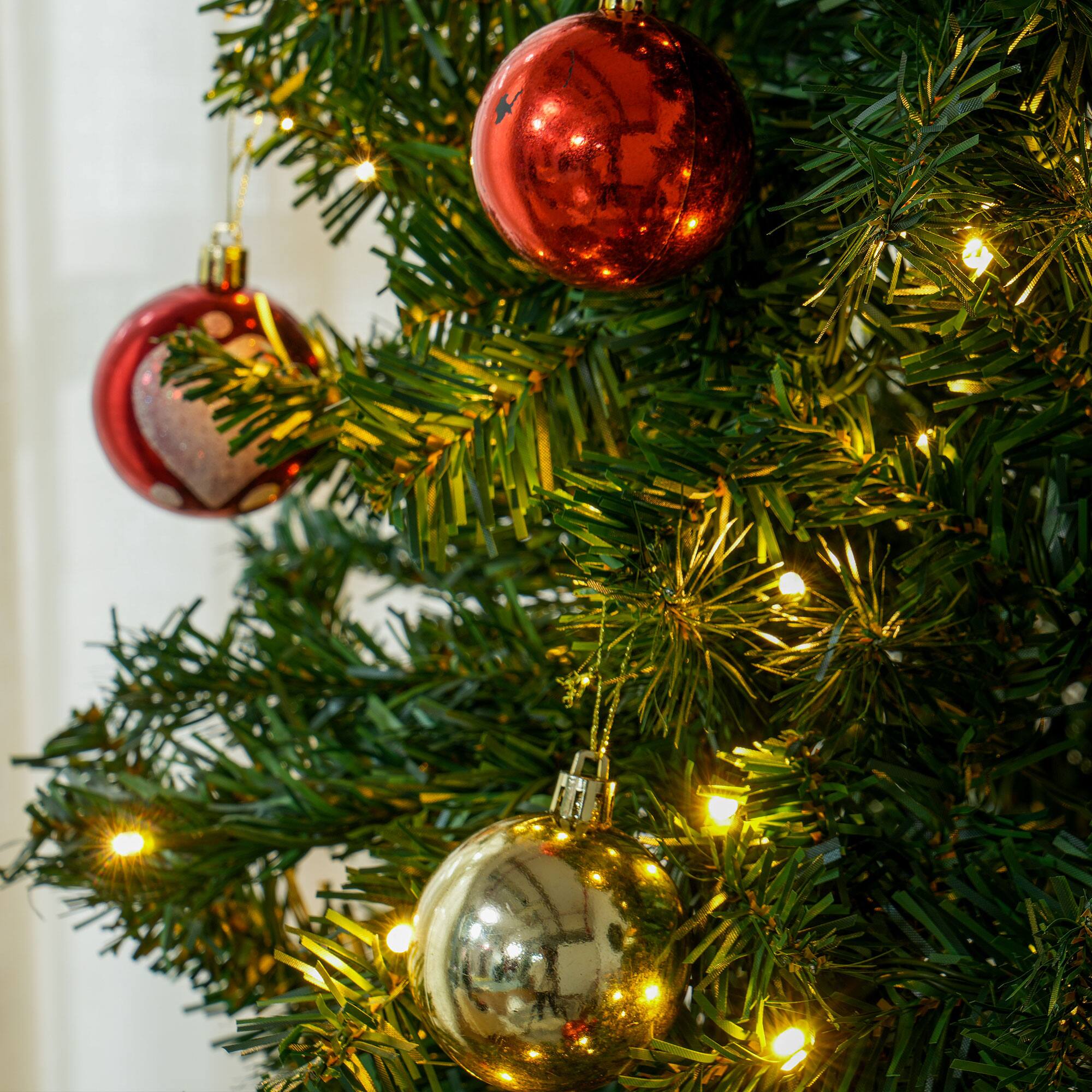 Alt View 8. Homcom - Prelit Douglas Fir Artificial Christmas Tree, 500 Warm White LEDs, Realistic Branches, 1346 Tips - green.